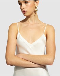 GINIA - Silk Long Nite V Neck