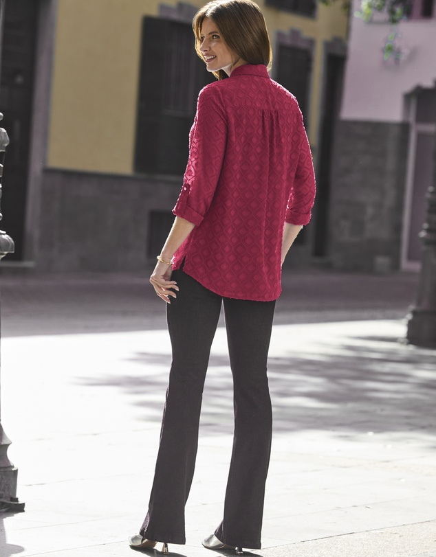 Sosandar - Textured Zip Front Tunic