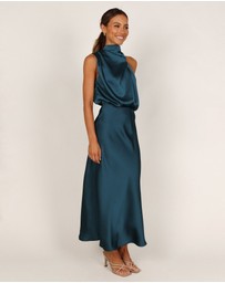 Petal & Pup - Anabelle Halter Neck Midi Dress - Teal