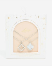 Lovisa - Waterproof Stainless Steel Diamante Flower Necklaces 2- Pack