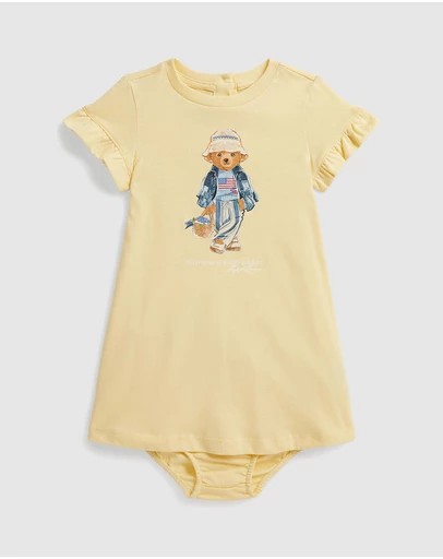 Polo Ralph Lauren - Polo Bear Cotton Jersey Dress & Bloomer - Babies