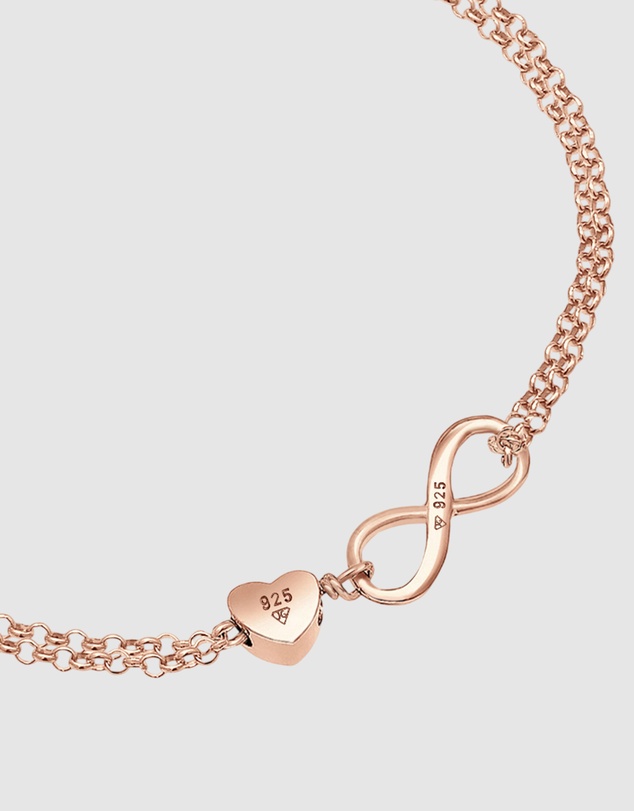 Elli Jewelry - Bracelet Heart Infinity 925 Sterling Silver Rosegold