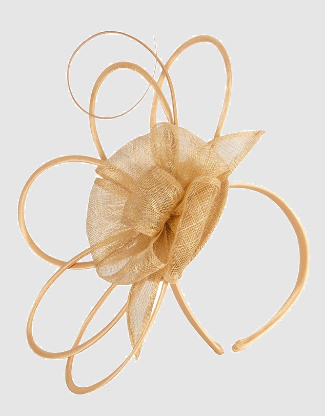 Max Alexander - Sinamay Gold Flower Racing Fascinator