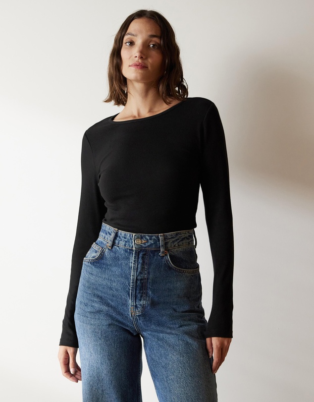 Atmos&Here - Organic Cotton Ribbed Long Sleeve Top