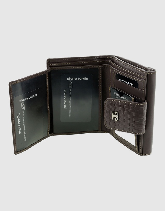 Pierre Cardin - Woven Leather Bi-Fold Wallet with RFID