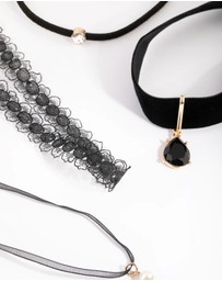 Lovisa - Gold Lace & Teardrop Choker 4-Pack