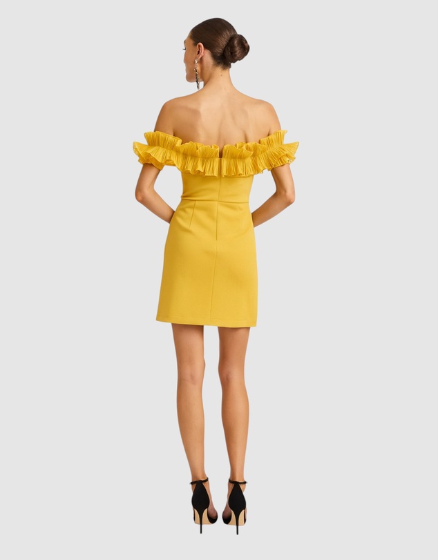 Romance by Honey and Beau - Trevia Frill Neckline Mini Dress