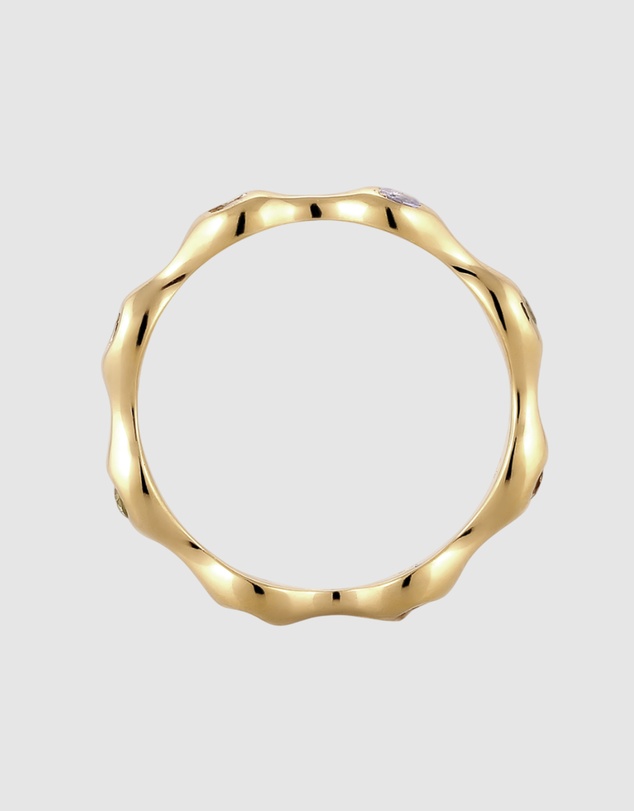 Elli Jewelry - Rainbow Eternity Band Ring in Vermeil 925 Silver