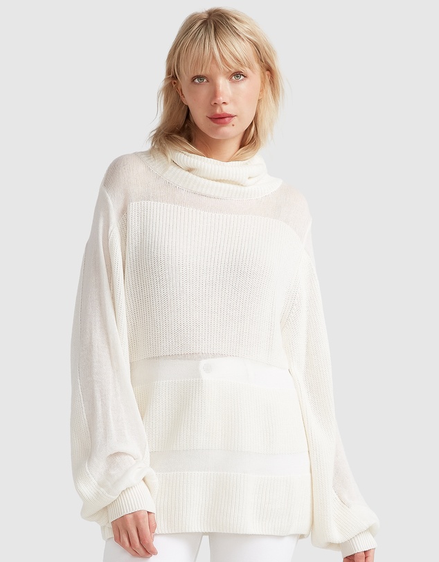 Belle & Bloom - Nevermind Sheer Panelled Knit