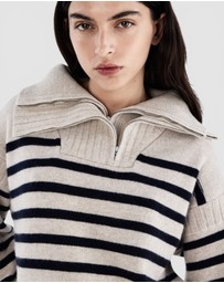 rag & bone - Ilaria Stripe Half Zip Sweater