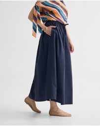 Oxford - Olive Cotton Maxi Skirt