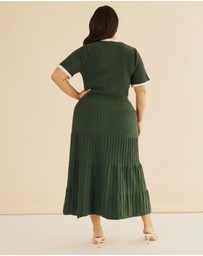 Atmos&Here Curvy - Kendra Contrast Knit Midi Dress