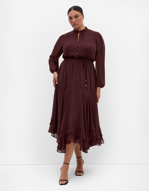 City Chic - Yasmine Long Sleeve Maxi Dress