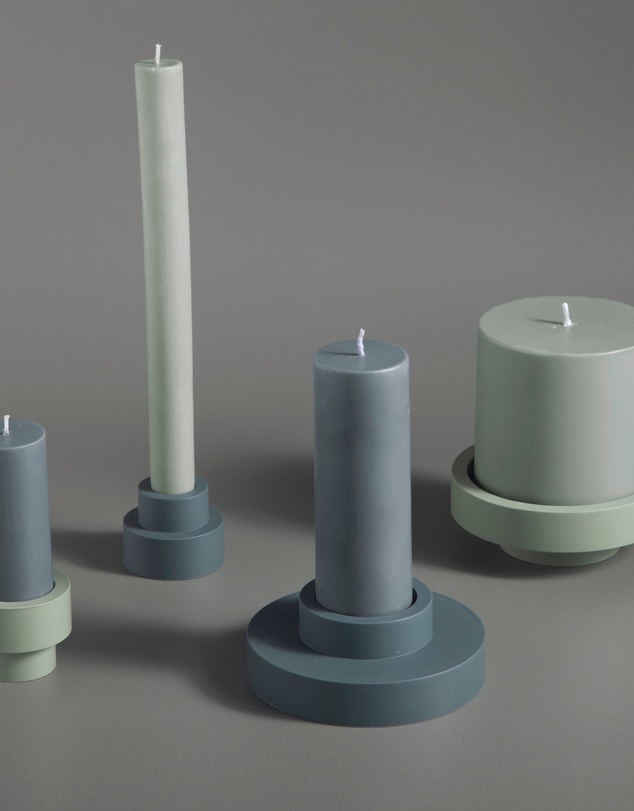porter green - escc small pillar candle soy-blend unscented candles