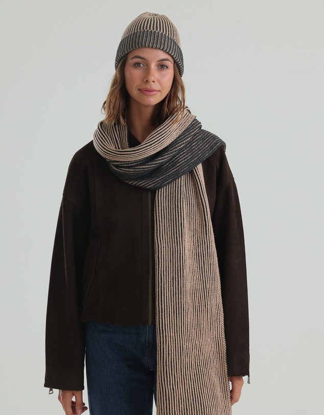 Morgan & Taylor - Sarina Ribbed Knit Beanie in Black
