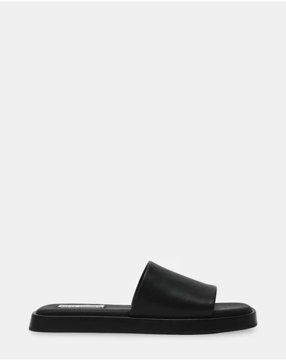 Steve Madden - Holmes Black Leather Sandals