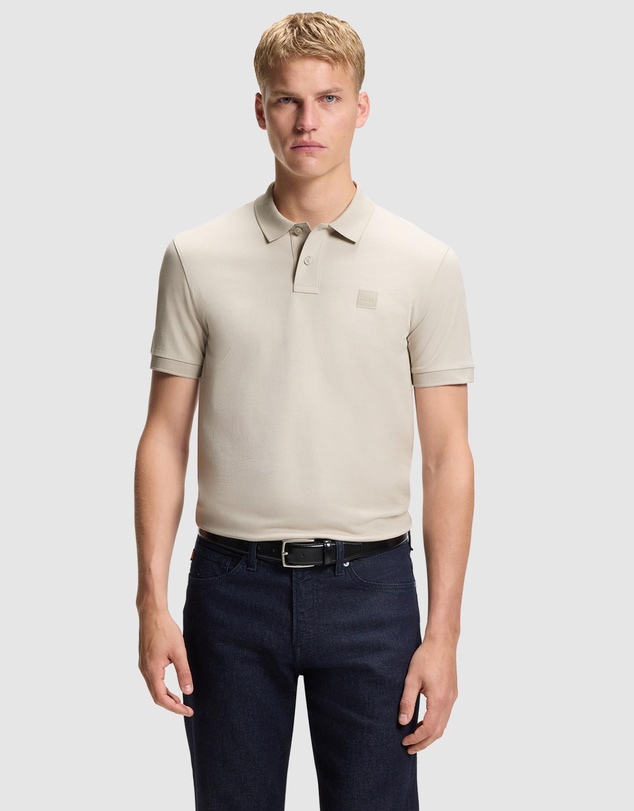 BOSS - Stretch-Cotton Slim-Fit Polo Shirt With Logo Patch