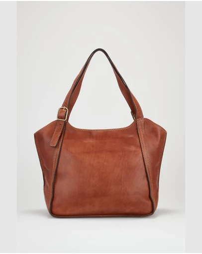Evity - Maya Leather Buckle Tote Bag