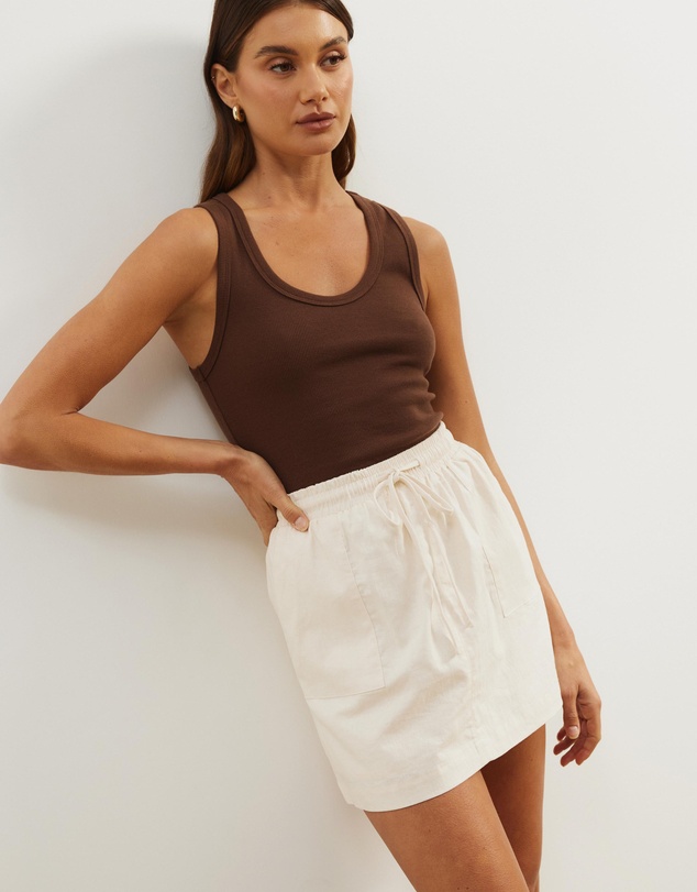 Atmos&Here - Jane Linen Blend Pocket Mini Skirt
