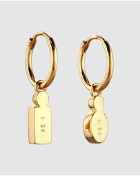 Elli Jewelry - Earrings Hoops Crystal Oval 925 Sterling Silver Gold-Plated