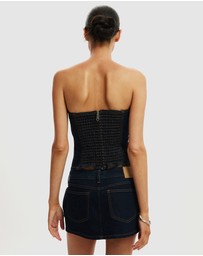 Cotton On - Belted Bust Denim Top