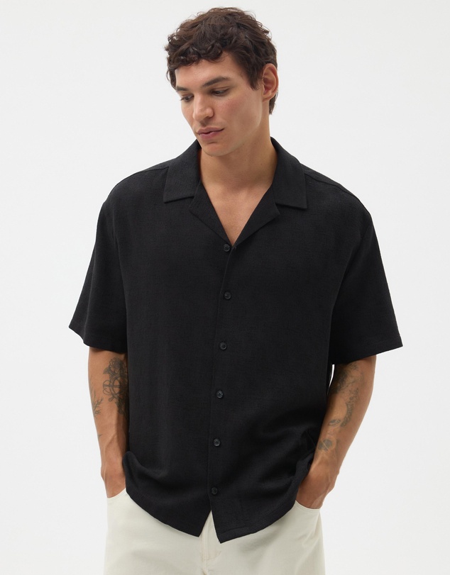AERE - Textured Camp Collar Shirt