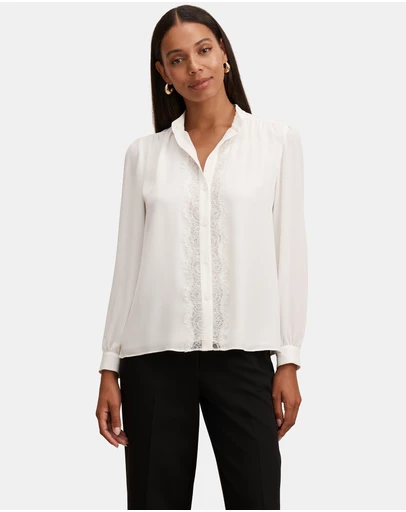 Forever New - Poppy Lace Trim Blouse