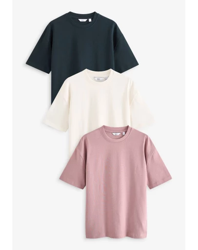NEXT - 100% Cotton Heavyweight T-Shirts 3 Pack