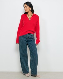 AERE - Lilo Cotton Wool Polo Knit