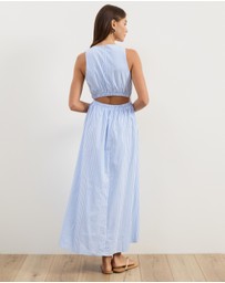 Atmos&Here - Isobel Cotton Stripe Poplin Midi Dress