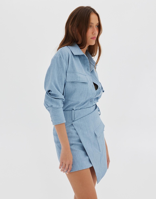 Toast Society - Denim Look Wrap Skirt