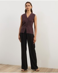 Atmos&Here - Noel V-Neck Sleeveless Knit Cardigan