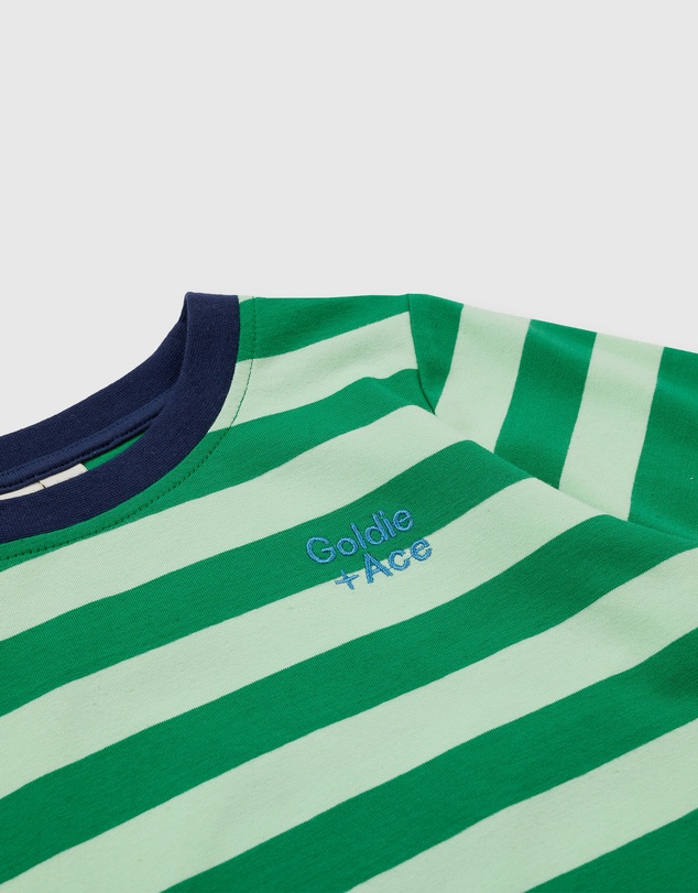 Goldie + Ace - Essential Stripe Logo LS Top - Babies-Kids