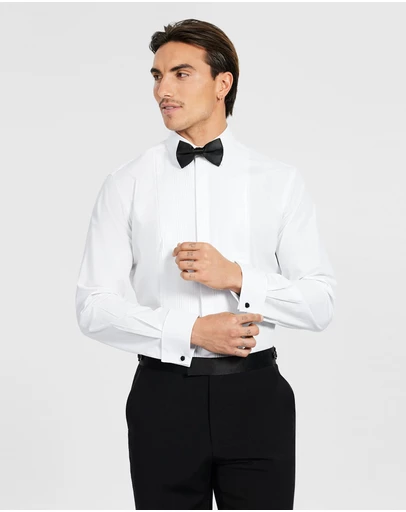 Tarocash - Pleated Front Tuxedo Shirt