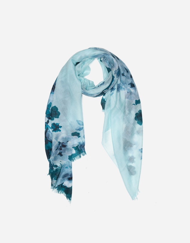 Ozwear Connection Uggs - 100% Australian Wool Print Scarf Sky Blue Flora