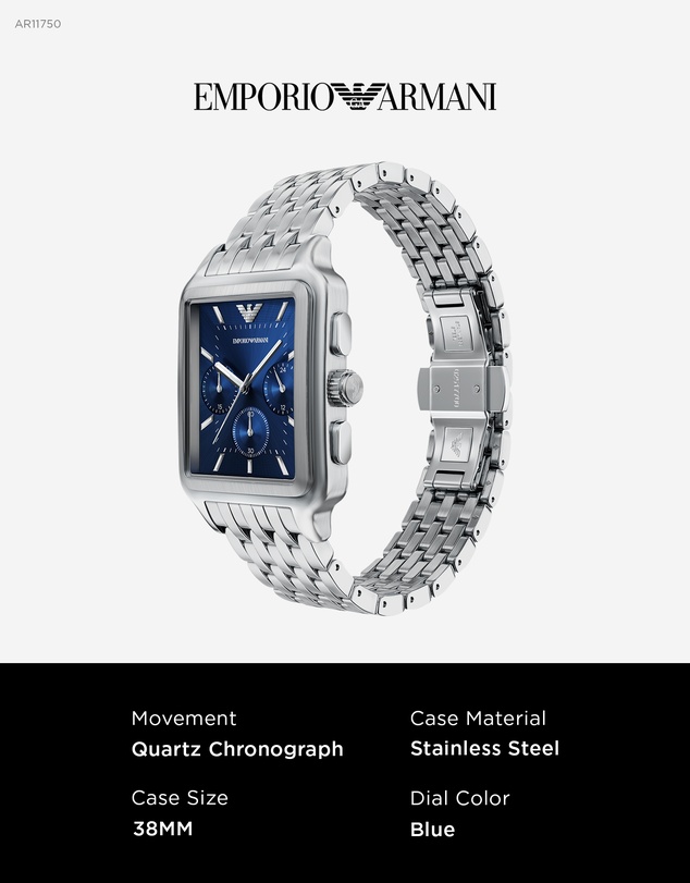 Emporio Armani - Silver Tone Chronograph Watch
