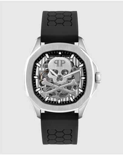 Philipp Plein - Plein Philipp 42mm Silver Dial with Black Silicone Strap