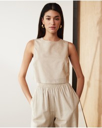 Atmos&Here - Celina Linen Blend Crop Top