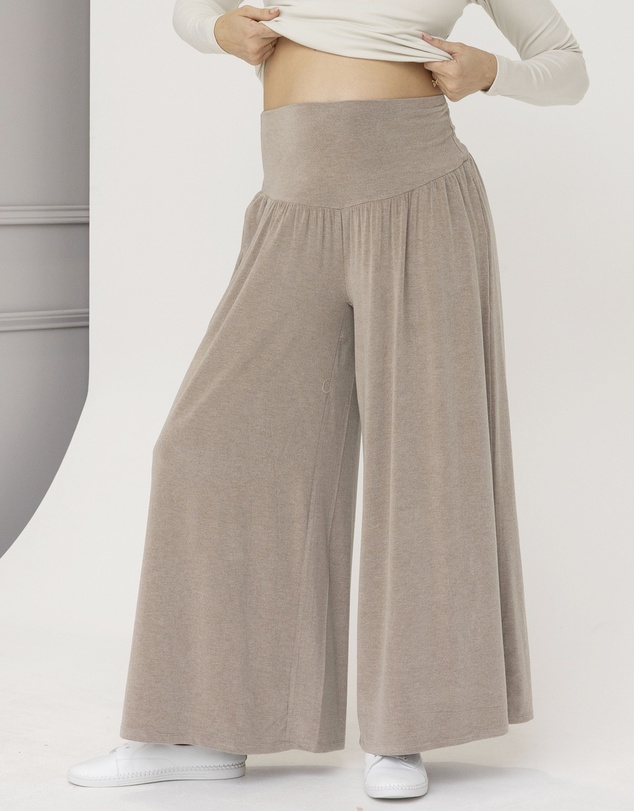 Angel Maternity - Janet Maternity Wide Lounge Pants in Taupe