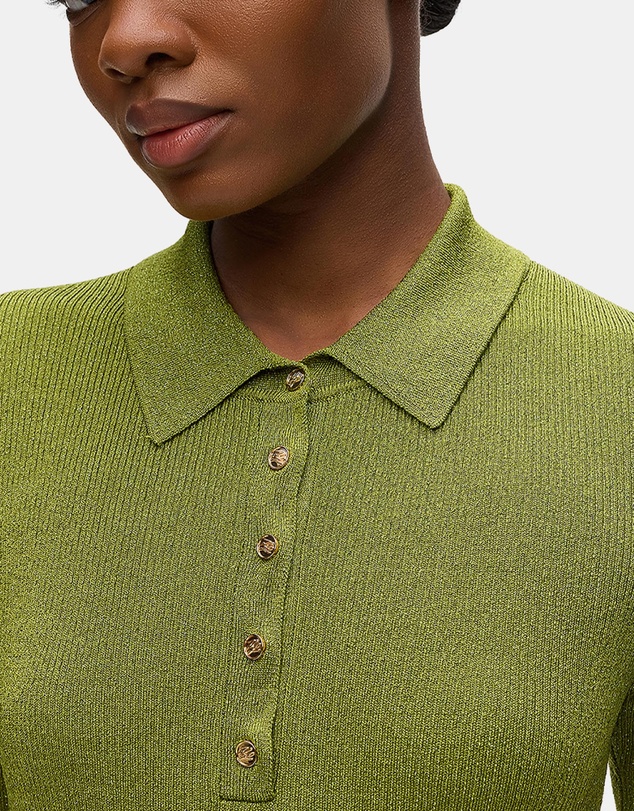 Karl Lagerfeld - Lurex Knit Polo Shirt