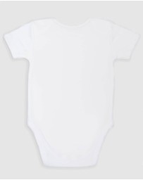 B Free Intimate Apparel - 100% Organic Cotton Short Sleeve Baby Bodysuit - White Koala