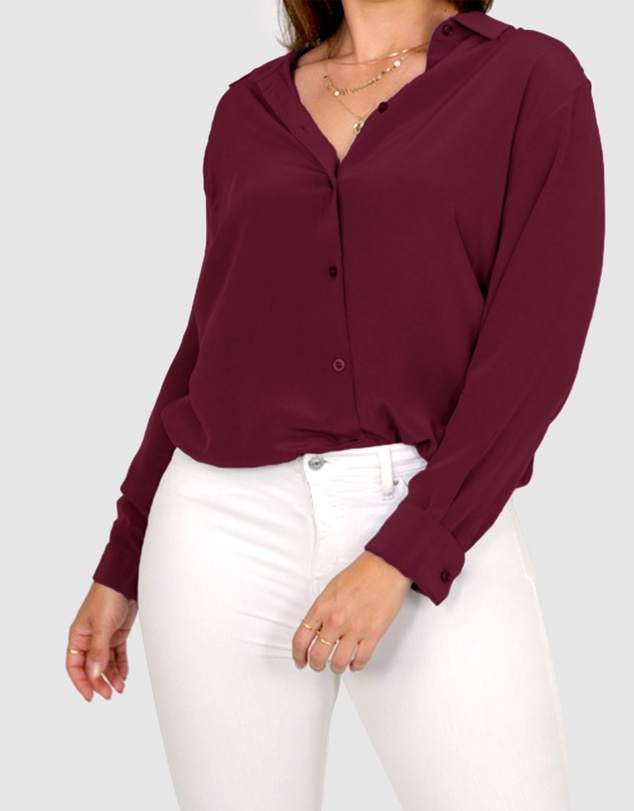 The Fable - Crimson Silk Shirt