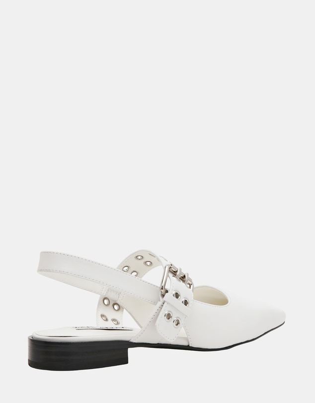 Steve Madden - Believer White Leather Flats