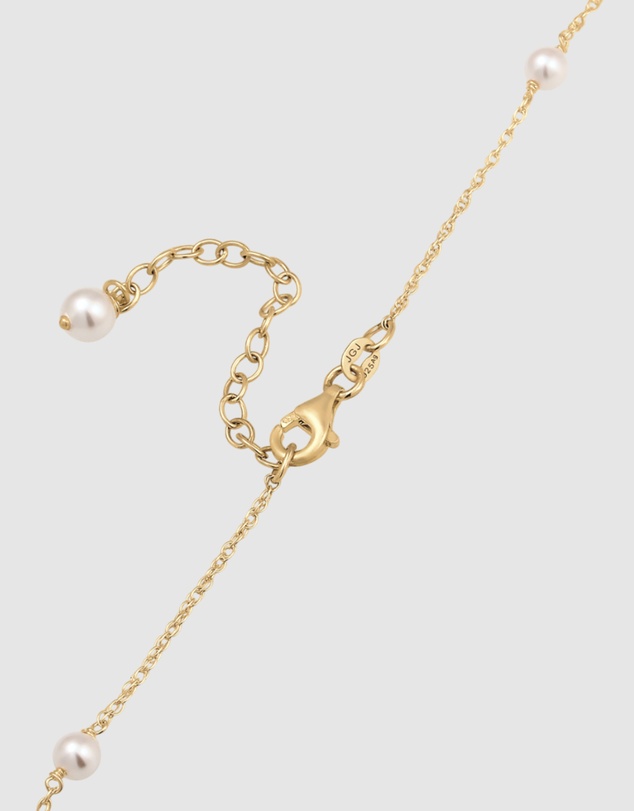 Elli Jewelry - Necklace Pearl Minimalist 925 Sterling Silver Gold-Plated