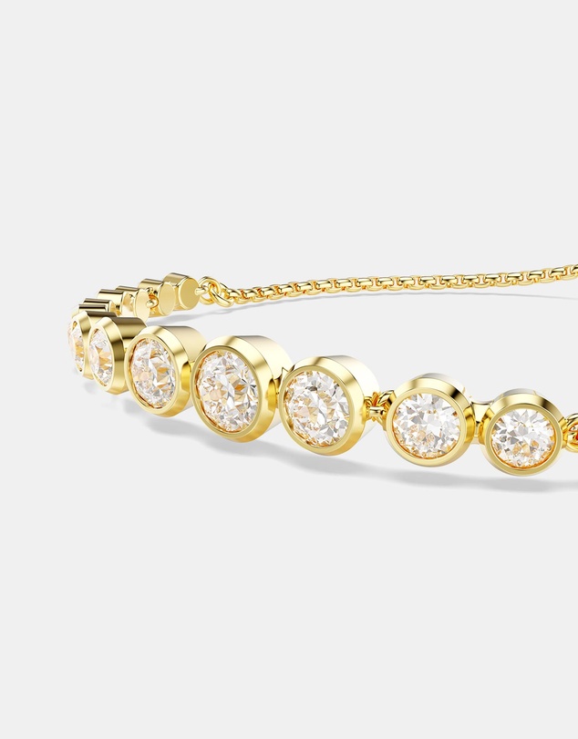 Swarovski - Imber bracelet, Mixed round cuts, White, 18K gold finish