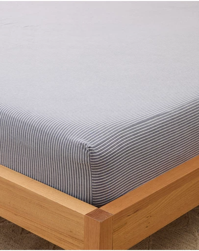 Sheet Society - Leo Washed Cotton Stripe Fitted Sheet Set