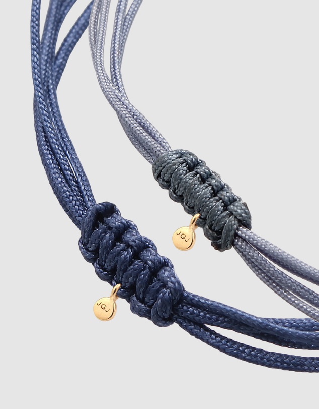 Elli Jewelry - Bracelet Set Women Circle Infinity Steel Blue and Marine Blue 925 Sterling Silver Gold Plated