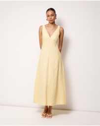 AERE - Haven Linen Beaded Midi Dress