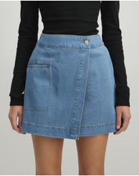 AERE - Remi Denim Wrap Skirt