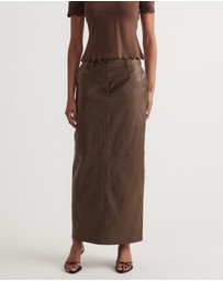 Decjuba - Faux Leather Maxi Skirt
